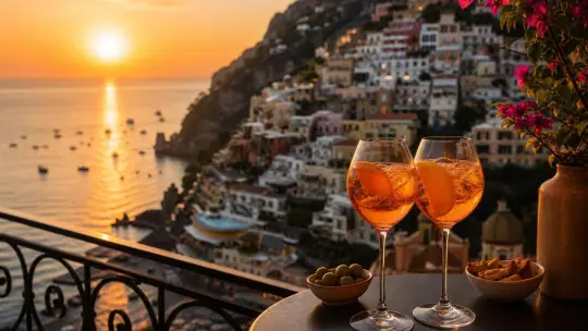 Aperitivo con vistas en la costa amalfitana 🍹